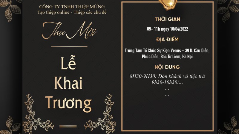 Mẫu thiệp mời khai trương, thư mời khai trương mới 2024